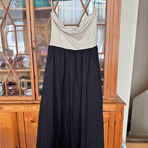 J. Crew Black and Cream A-Line Dress